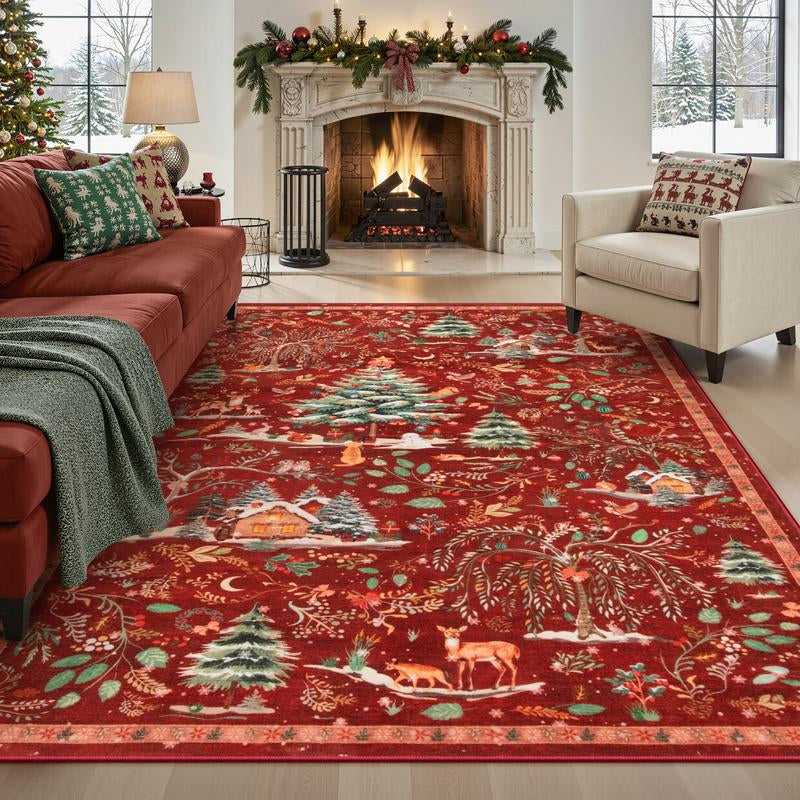Lahome Christmas Rug Runners for Hallways,Kitchen Rugs Non Slip Washable Entryway Carpet Runner,Soft Christmas Tree Santa Claus Runners for Bathroom Holiday Decor