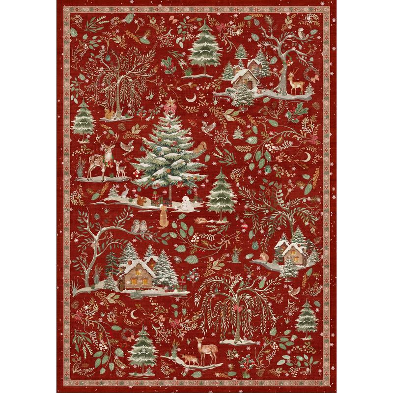 Lahome Christmas Rug Runners for Hallways,Kitchen Rugs Non Slip Washable Entryway Carpet Runner,Soft Christmas Tree Santa Claus Runners for Bathroom Holiday Decor