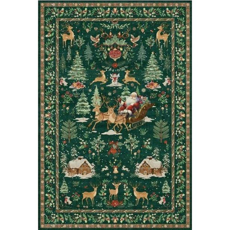 Lahome Christmas Rug Runners for Hallways,Kitchen Rugs Non Slip Washable Entryway Carpet Runner,Soft Christmas Tree Santa Claus Runners for Bathroom Holiday Decor