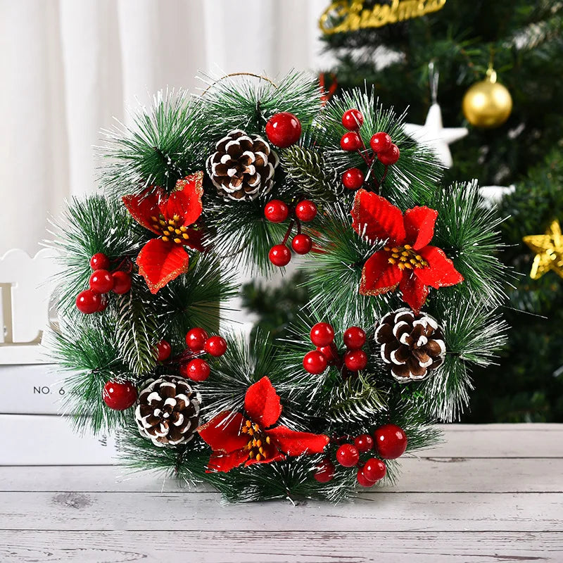 Festive Christmas Garland Wreath - Perfect for Front Door, Windows & Holiday Party Decor!