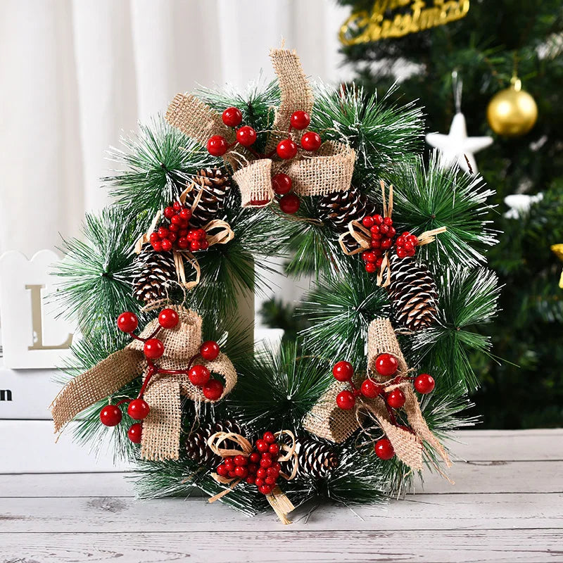 Festive Christmas Garland Wreath - Perfect for Front Door, Windows & Holiday Party Decor!