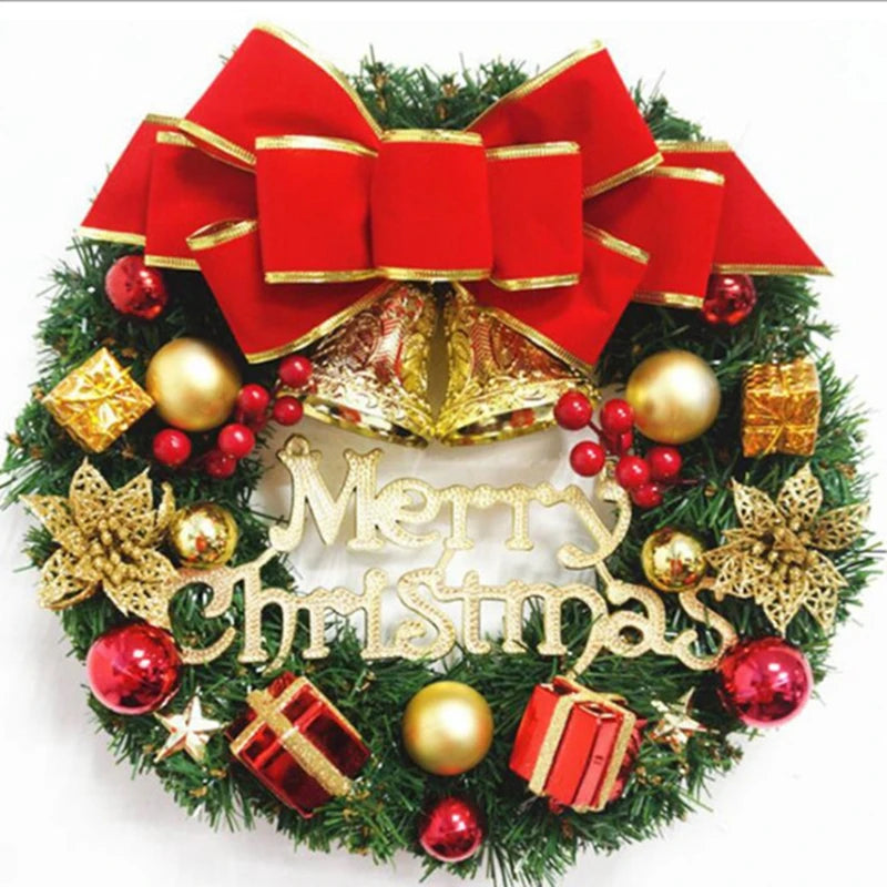 Festive Christmas Garland Wreath - Perfect for Front Door, Windows & Holiday Party Decor!
