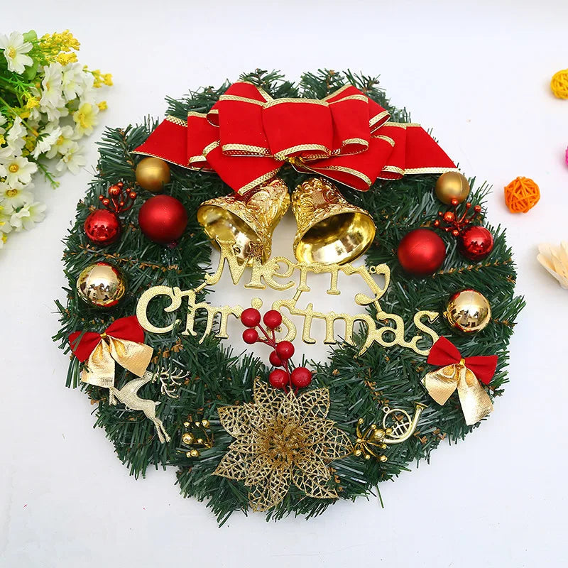 Festive Christmas Garland Wreath - Perfect for Front Door, Windows & Holiday Party Decor!