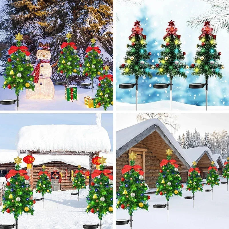 Vibrant Solar-Powered Christmas Tree Lights - Waterproof & Colorful Outdoor Decorations for Garden, Pathway, and Parties