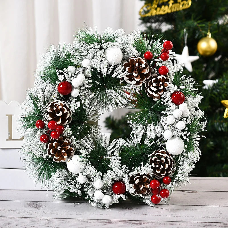 Festive Christmas Garland Wreath - Perfect for Front Door, Windows & Holiday Party Decor!