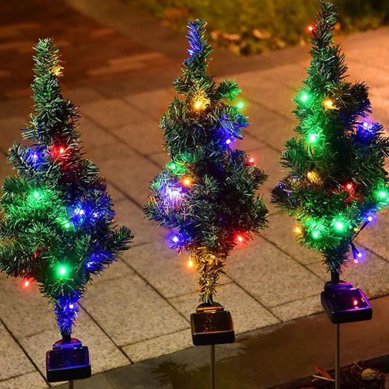 Vibrant Solar-Powered Christmas Tree Lights - Waterproof & Colorful Outdoor Decorations for Garden, Pathway, and Parties