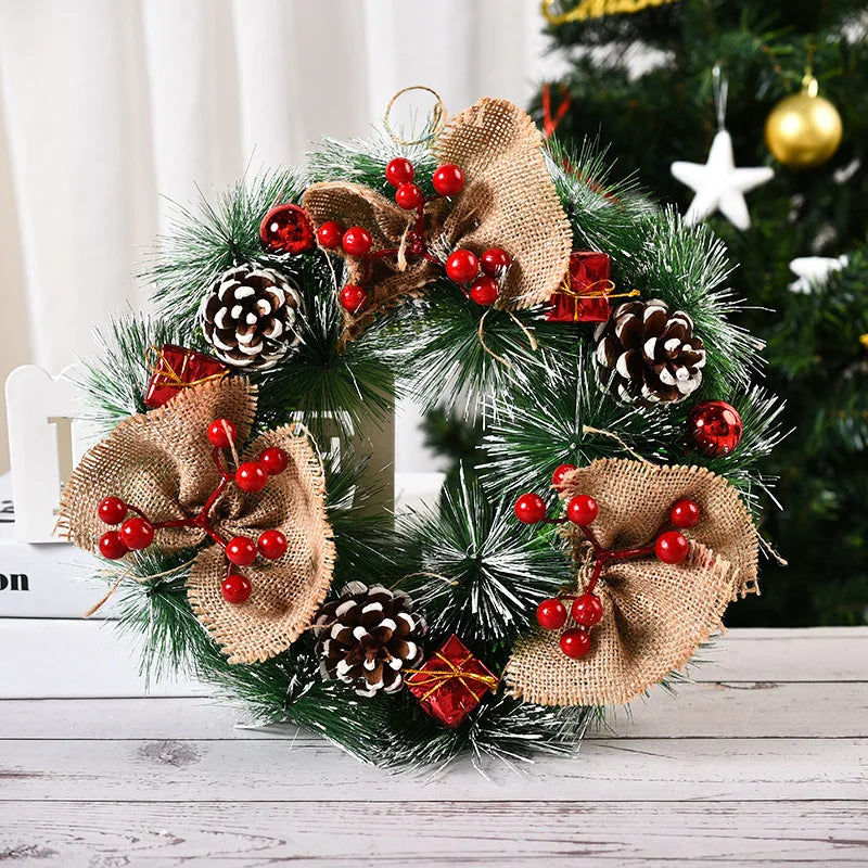Festive Christmas Garland Wreath - Perfect for Front Door, Windows & Holiday Party Decor!