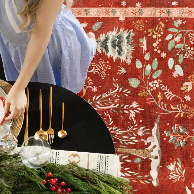 Lahome Christmas Rug Runners for Hallways,Kitchen Rugs Non Slip Washable Entryway Carpet Runner,Soft Christmas Tree Santa Claus Runners for Bathroom Holiday Decor