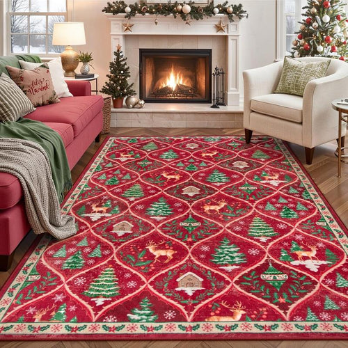 Lahome Christmas Rug Runners for Hallways,Kitchen Rugs Non Slip Washable Entryway Carpet Runner,Soft Christmas Tree Santa Claus Runners for Bathroom Holiday Decor